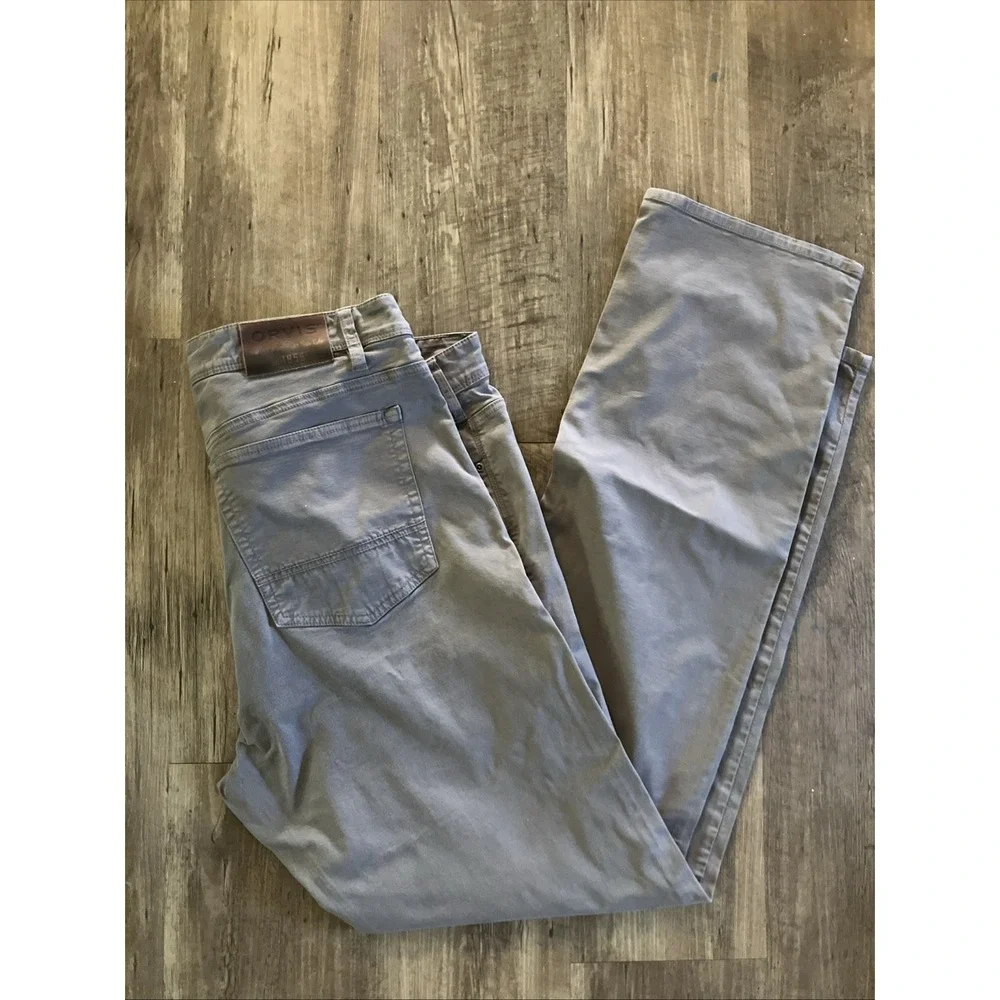 Orvis Cotton Spandex Blend Regular Fit Pants in Grey 40x34